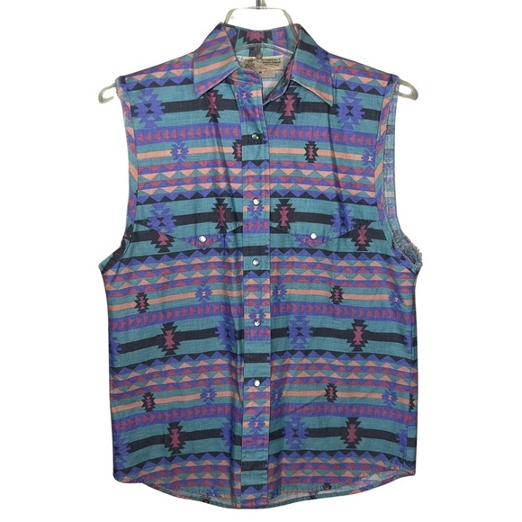 RARE Caravan Western Apparel Vest Pastel Country Southwestern Pattern Size 6 - Picture 1 of 14
